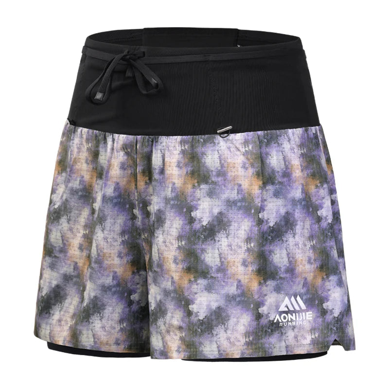 Aonijie Womens 2-n-1 Trail Running Waist Pack Shorts