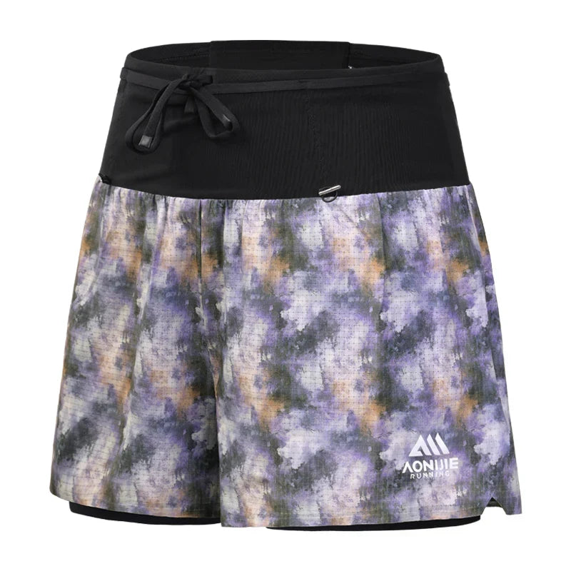 Aonijie Womens 2-n-1 Trail Running Waist Pack Shorts