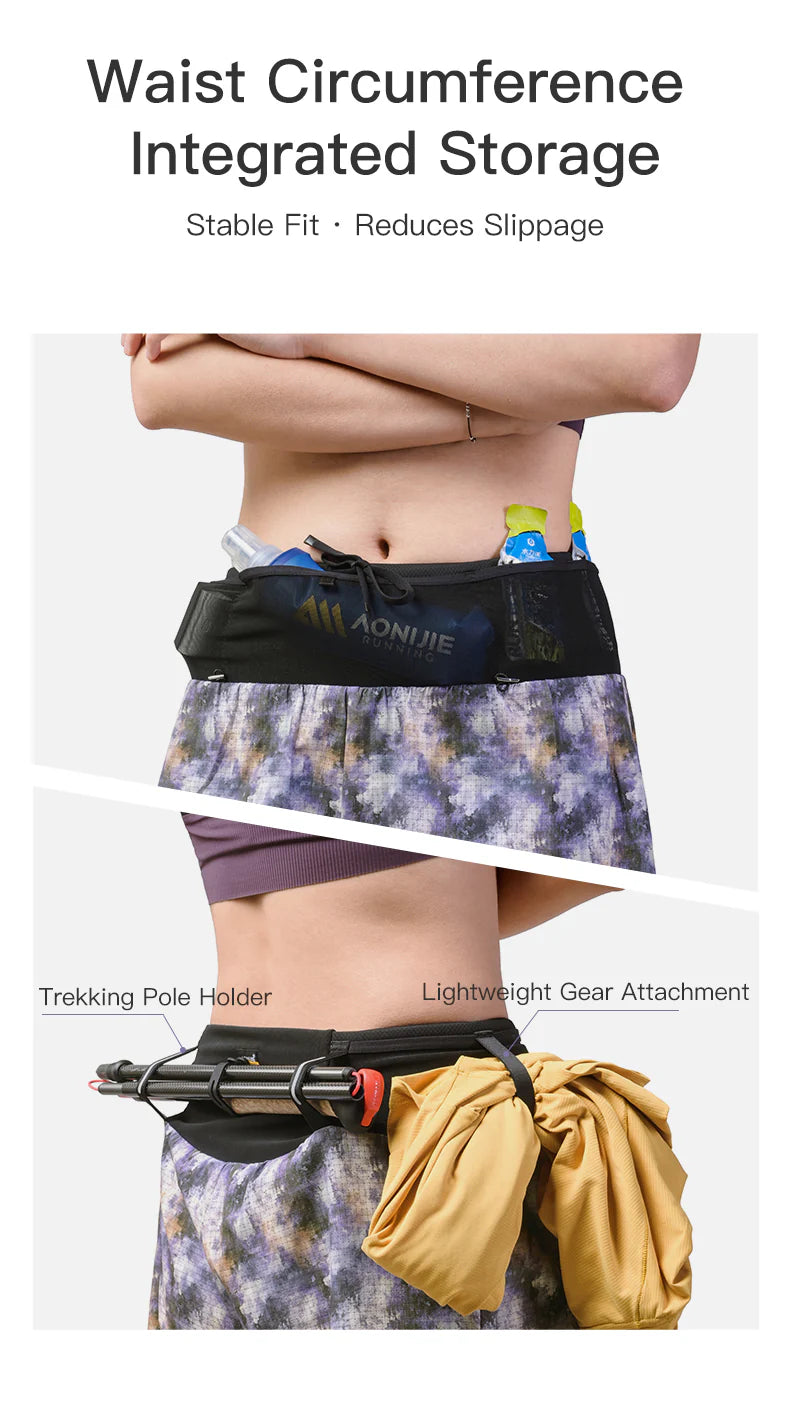 Aonijie Womens 2-n-1 Trail Running Waist Pack Shorts