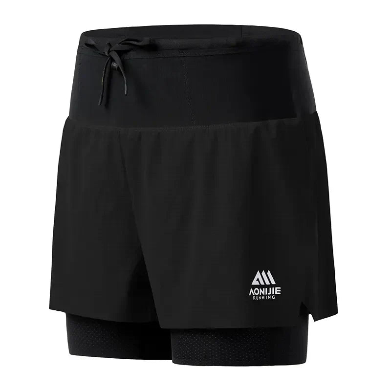 Aonijie Womens 2-n-1 Trail Running Waist Pack Shorts
