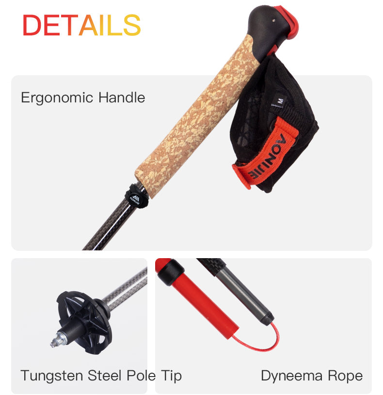 Aonijie Odyssey Carbon Fiber Gloved Poles