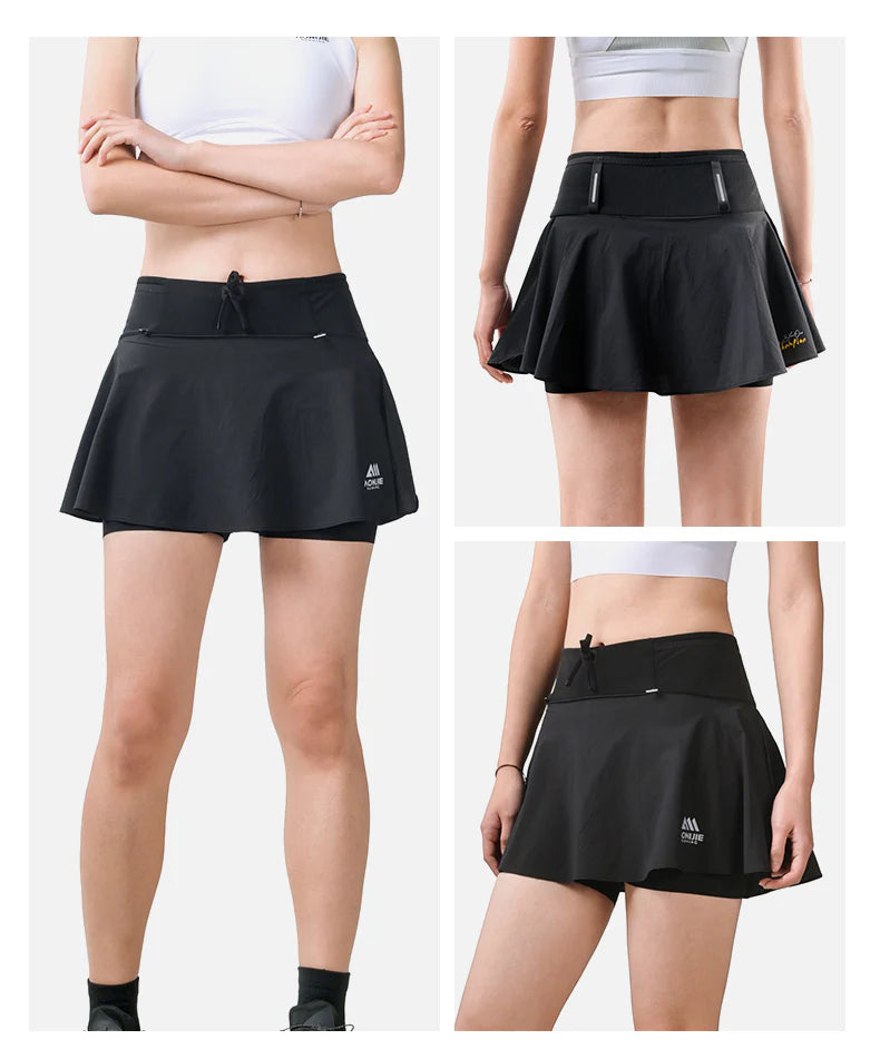 Aonijie Womens 2-n-1 Trail Running Waist Pack SKORT