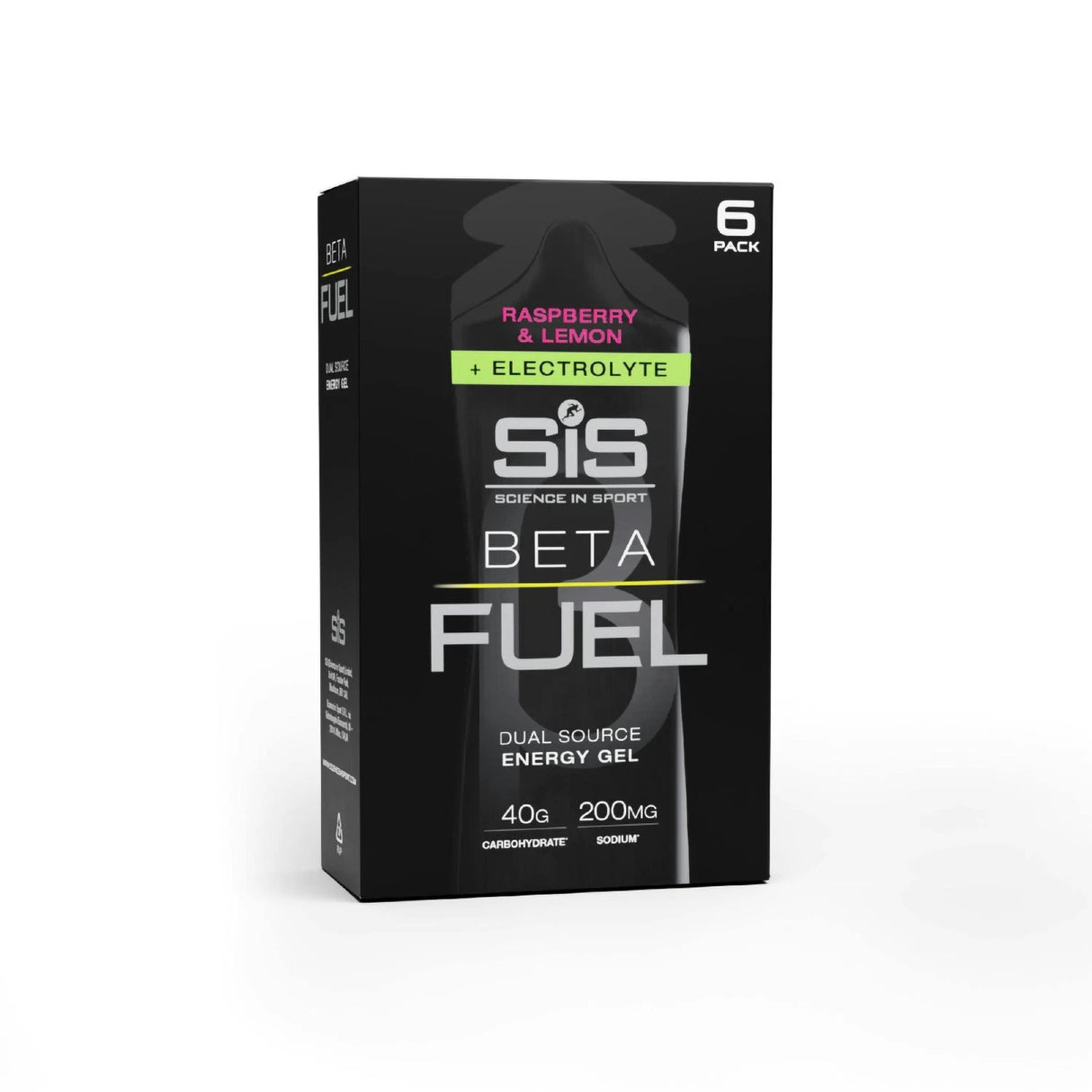 SIS BETA Fuel + Electrolyte Gels 60ml - 6 Pack - Raspberry & Lemon