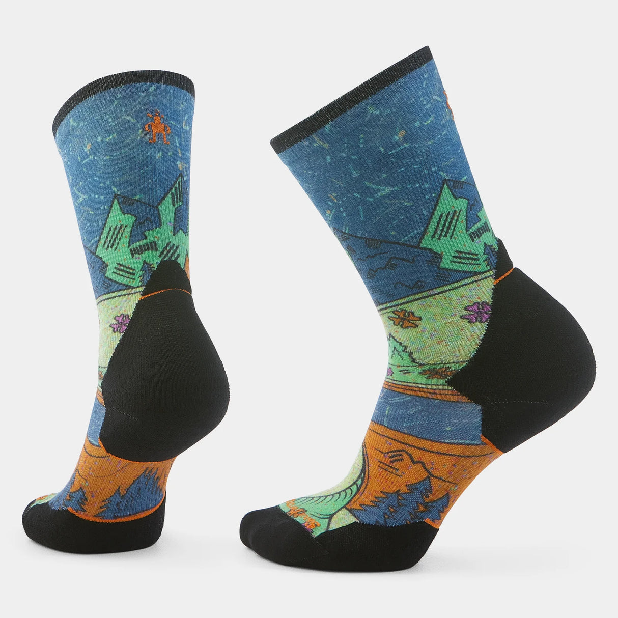 Smartwool Women's Trail Run Mountain Print Crew Socks