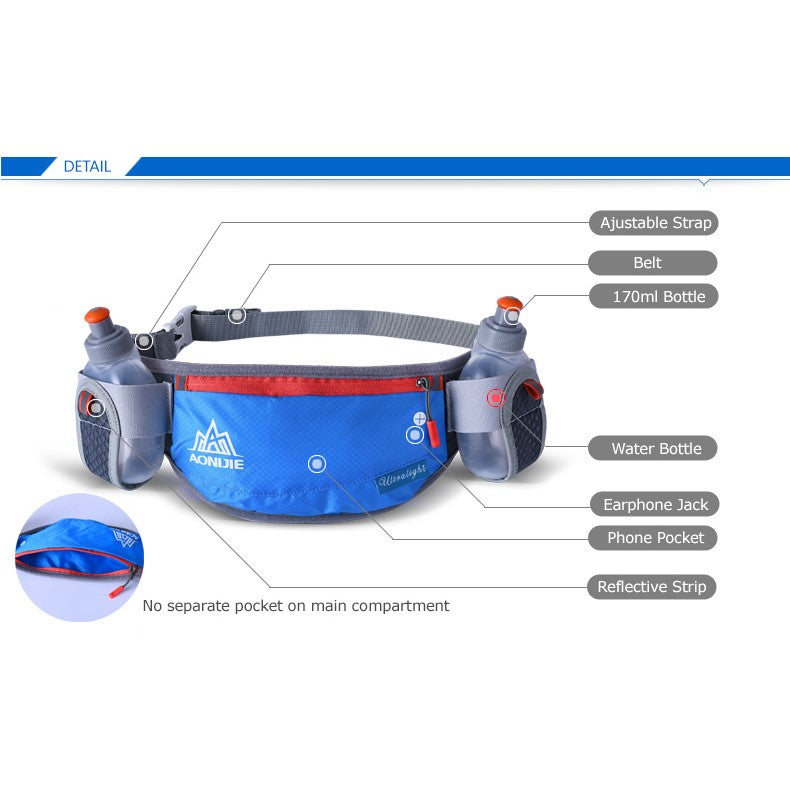 AONIJIE Running Sports Waist Belt with 2 x Bottle