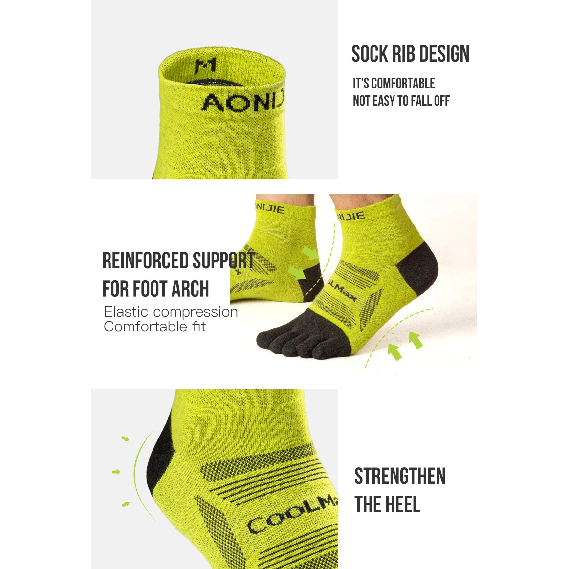 Aonijie Trail Toesocks - 3 Pack