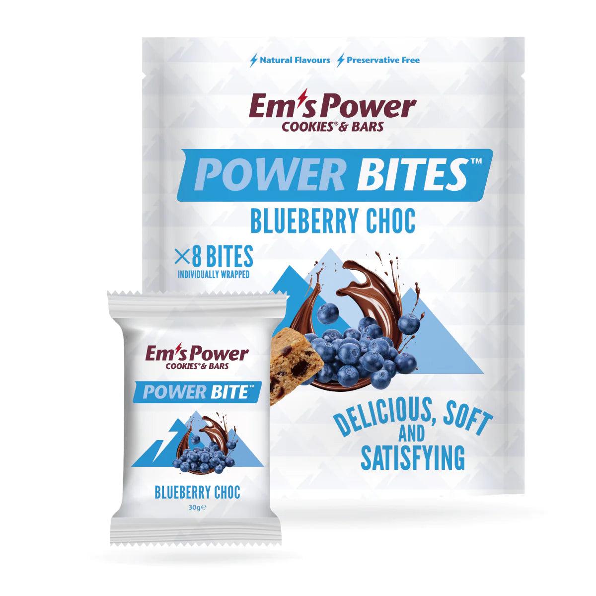 Em's Power Bites 8 Pack Blueberry Chocolate