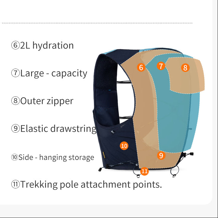 Aonijie Monte Blanc Series 12L Trail Vest w/Flasks