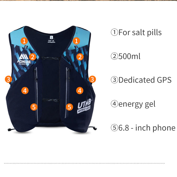 Aonijie Monte Blanc Series 12L Trail Vest w/Flasks