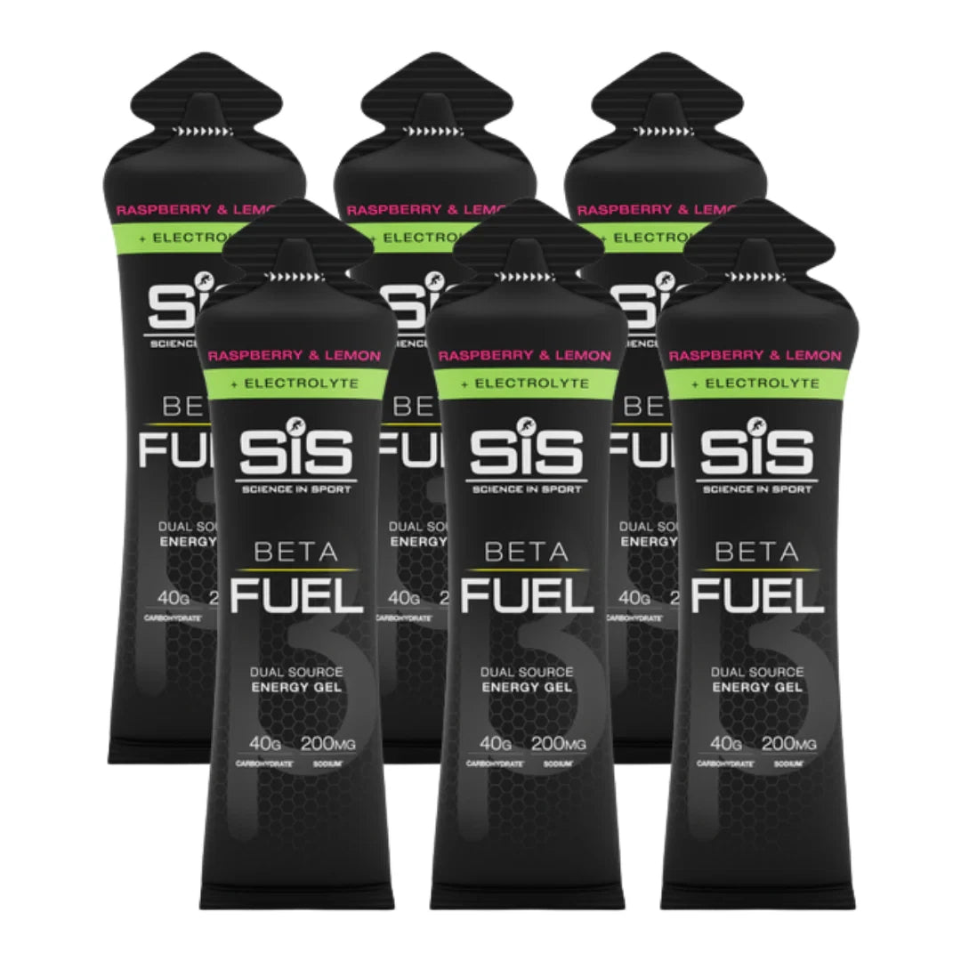 SIS BETA Fuel + Electrolyte Gels 60ml - 6 Pack - Raspberry & Lemon