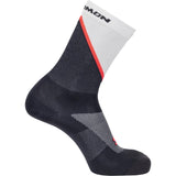 Salomon Run Pulse Crew Sock (Icicle Nine Iron Neon Flame)