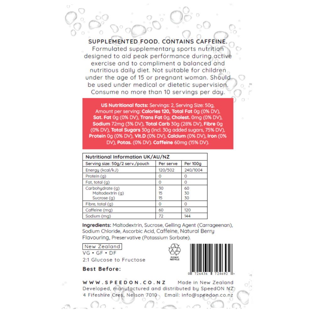 Speedon Performance Fuel 60g Carb