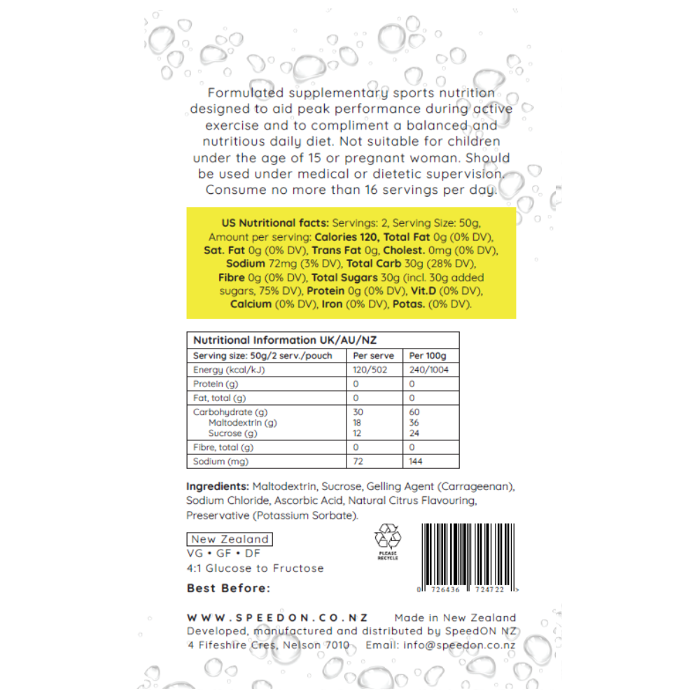 Speedon Performance Fuel 60g Carb