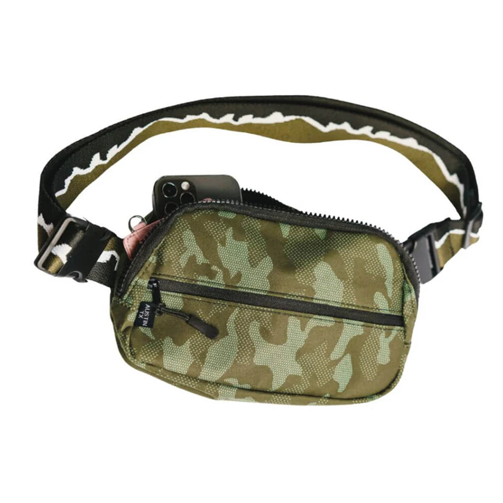 Outdoor Viaggi Marsupio Unisex Sportivo - Cintura Regolabile 80-125cm, 5 Tasche, Per Ciclismo, Running, Viaggi Borsa A Tracolla Sportiva