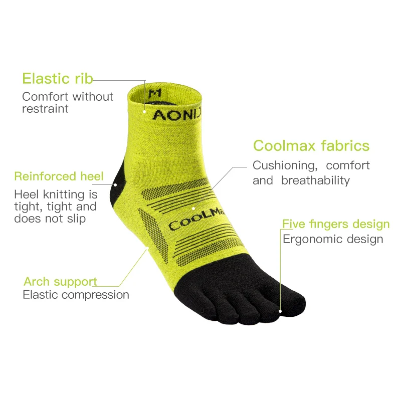 Aonijie Toe Socks Mini Crew 3 Pack