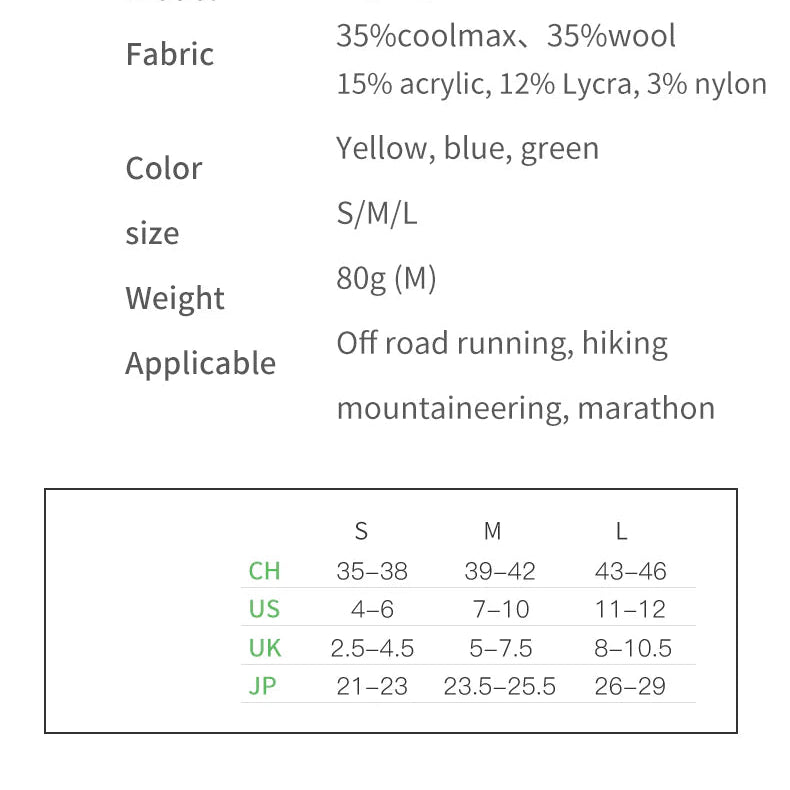 Aonijie Merino Wool Crew Trail Running Socks