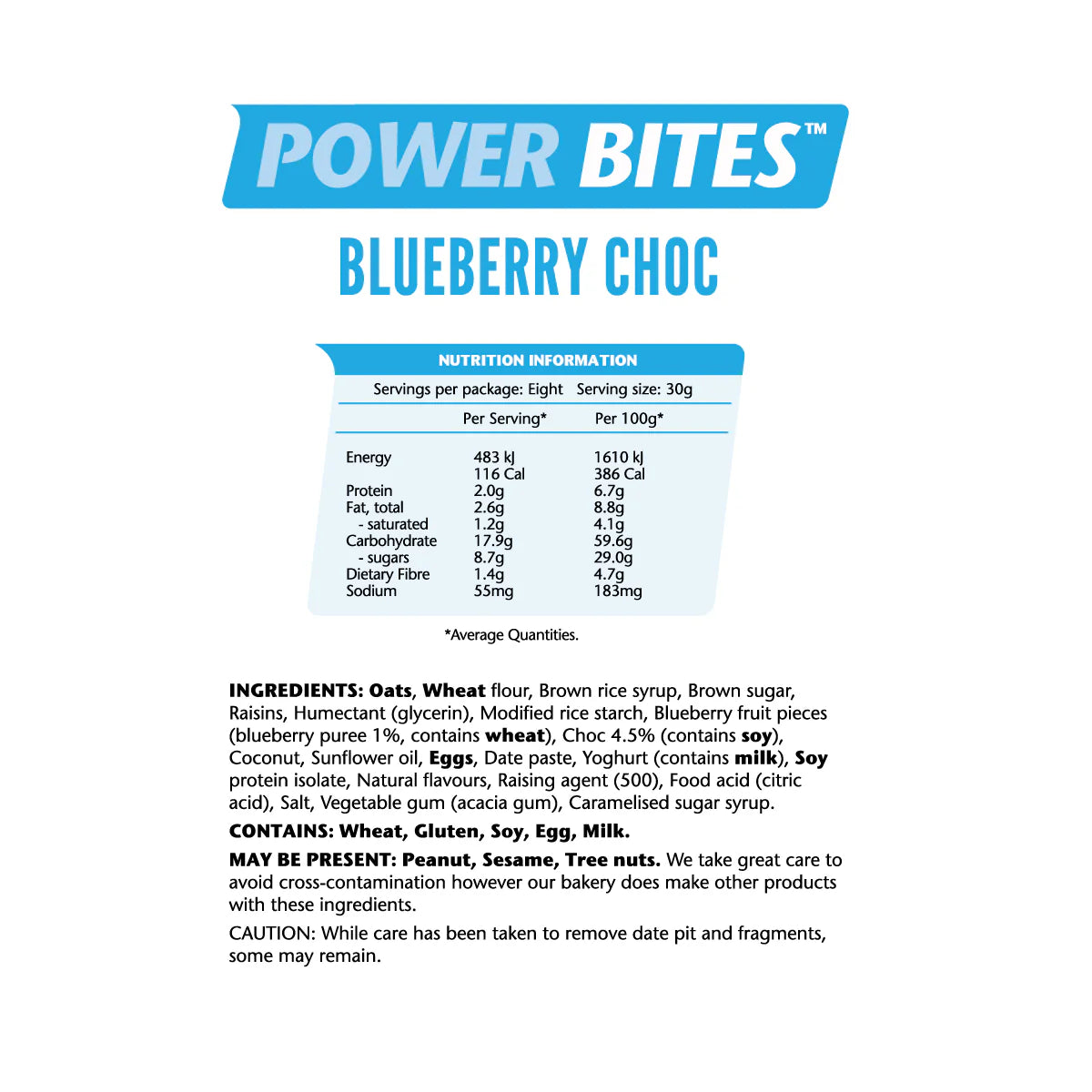 Em's Power Bites 8 Pack Blueberry Chocolate