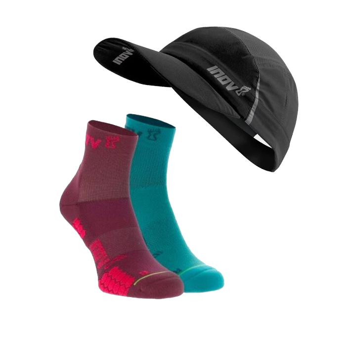 Inov8 Race Elite Cap & 2 Pairs of Trailfly Socks Bundle (Women's Fit)