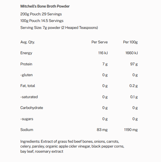 Mitchells Nutrition Bone Broth Powder | 100g
