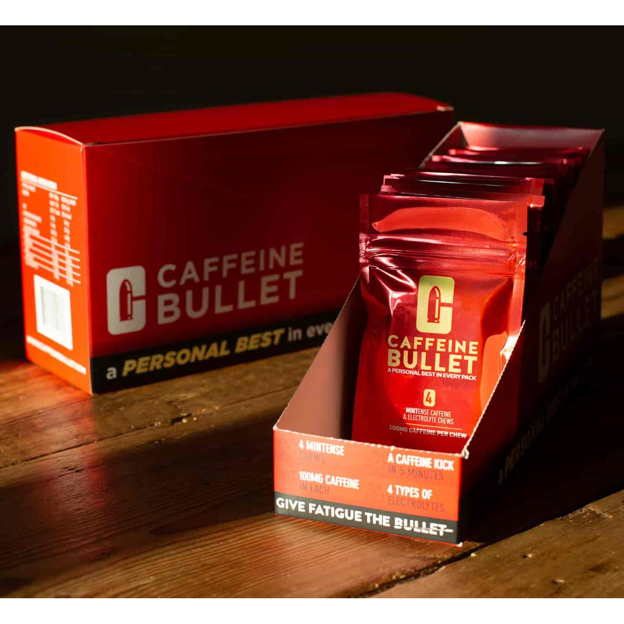 Caffeine Bullet Display Box - 20 Packs of 4 Chews (80 Chews) {FuelMe}